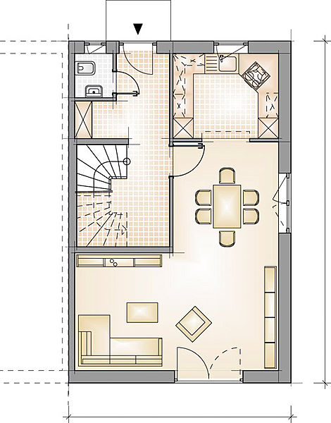 Doppelhaus Typ C – Grundriss 1