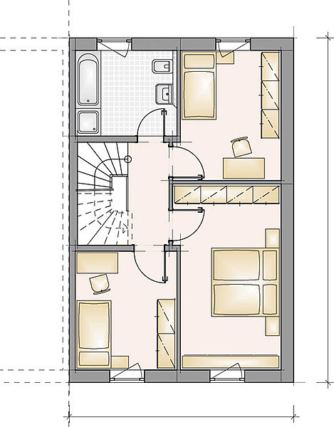 Doppelhaus Typ C – Grundriss 3