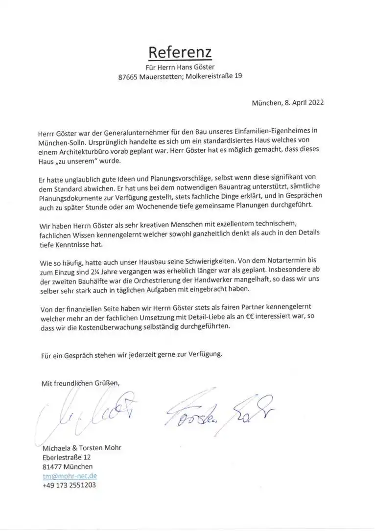 Referenz Familie Mohr