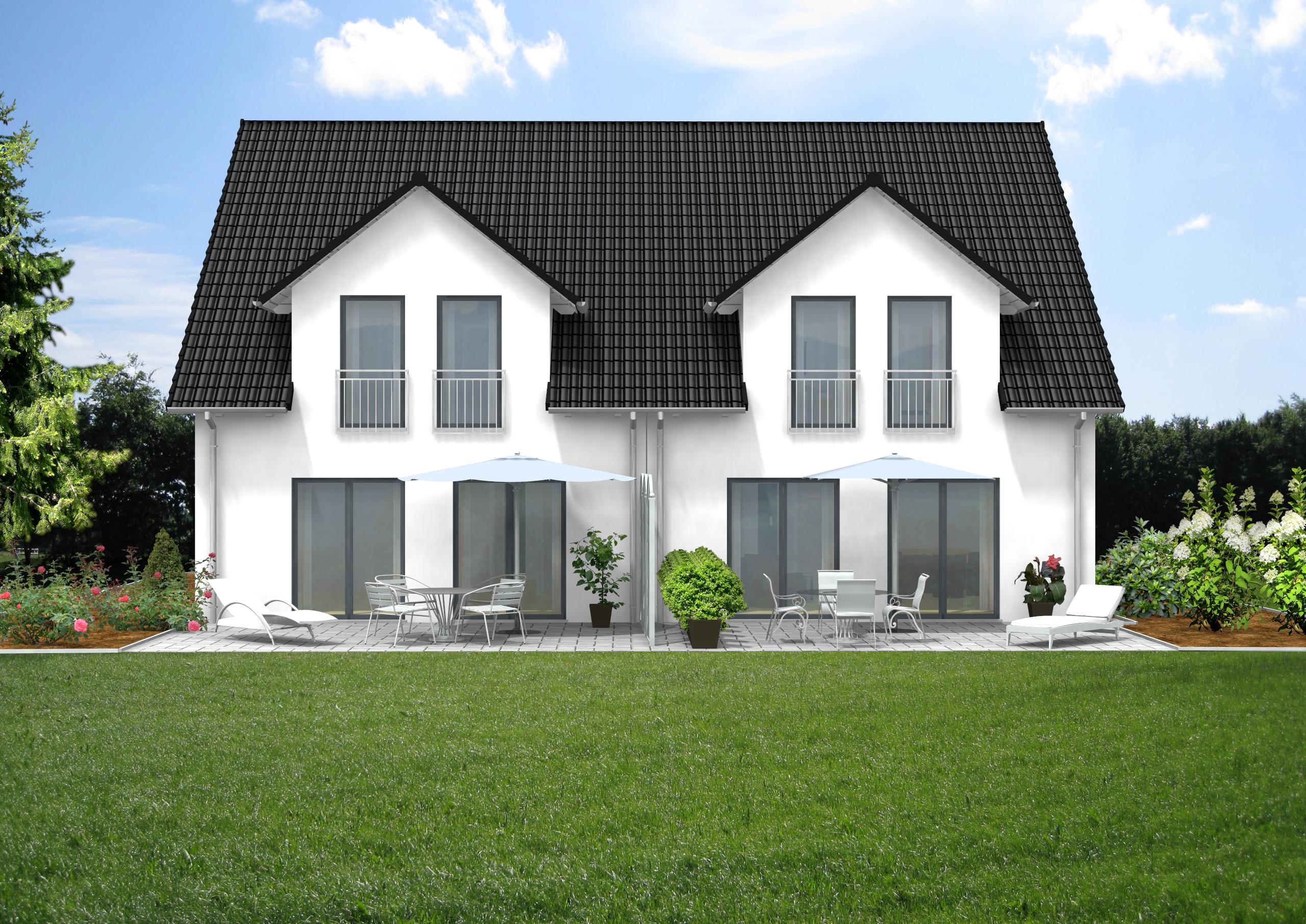 Doppelhaus Typ L – Eingangsansicht